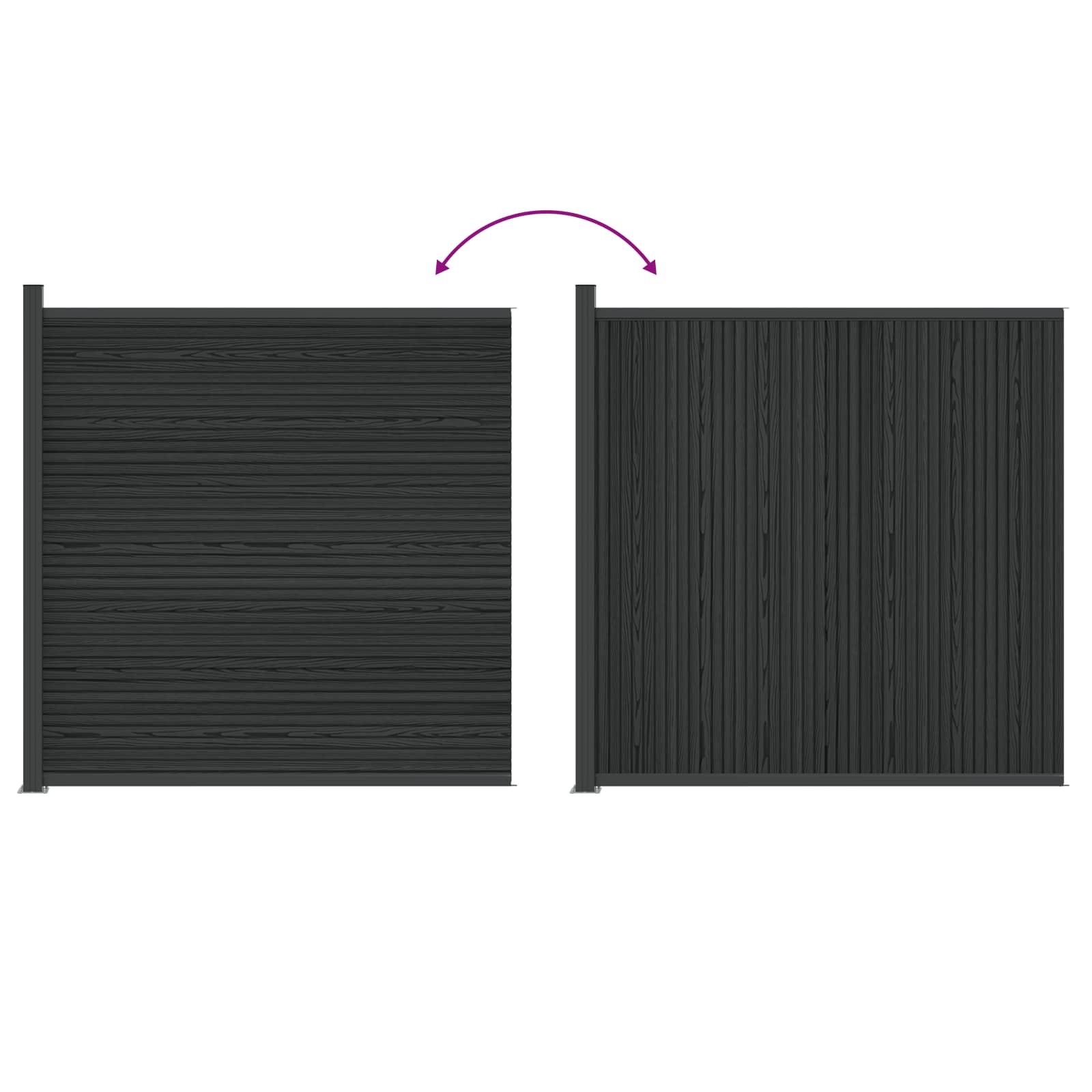 vidaXL Panel ogrodzeniowy WPC i aluminium Czarny