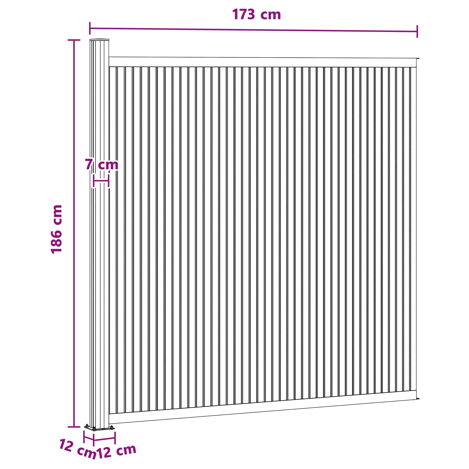 vidaXL Panel ogrodzeniowy WPC i aluminium Czarny