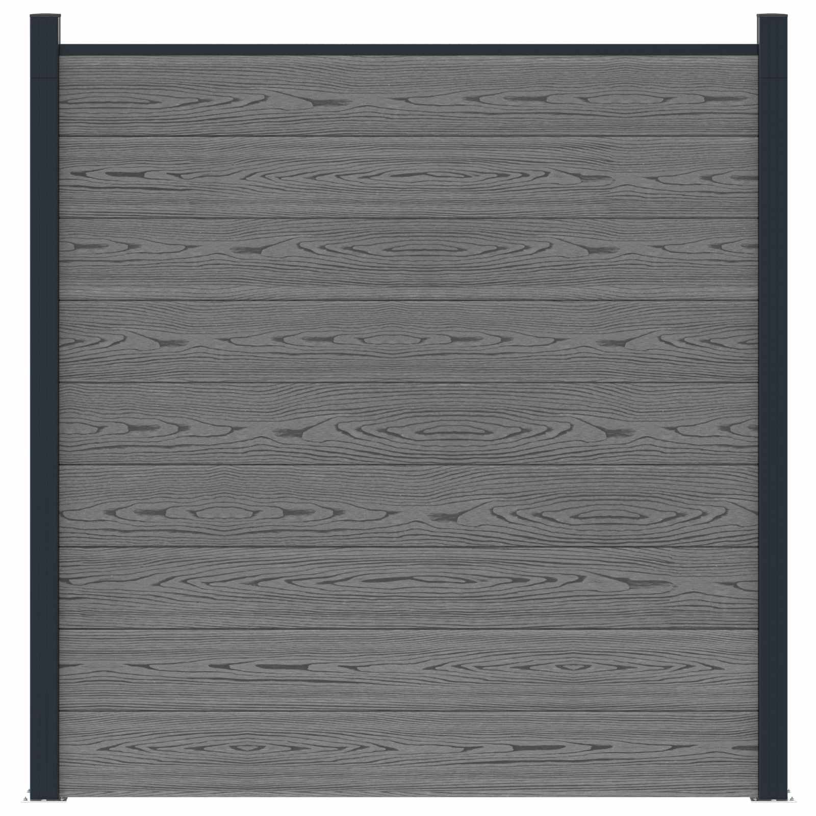 vidaXL Zestaw ogrodzeniowy 180 x 186 cm WPC i aluminium Szary