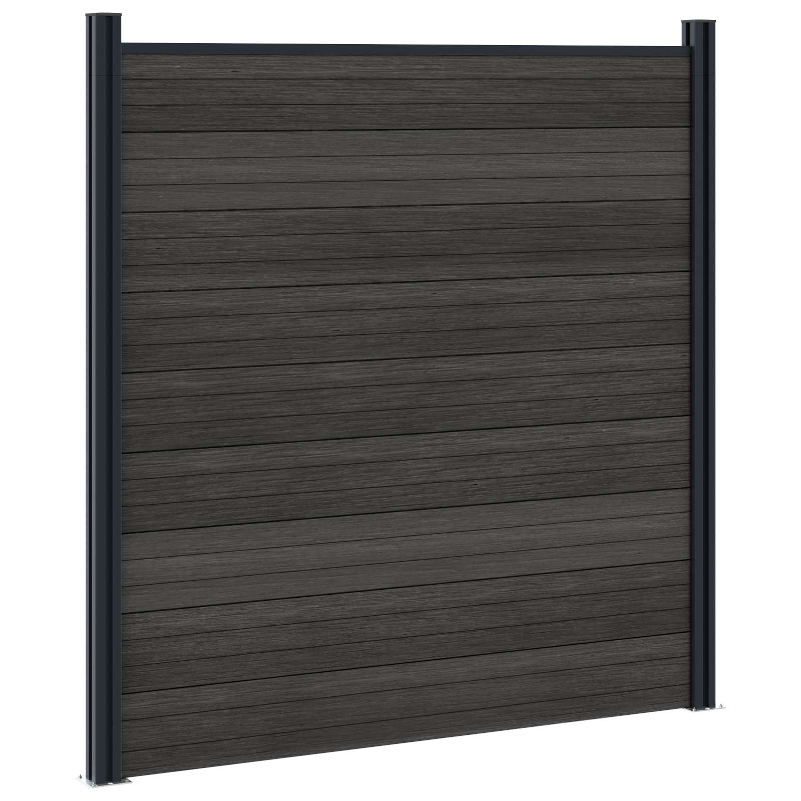 vidaXL Zestaw ogrodzeniowy 180 x 186 cm WPC i aluminium Czarny