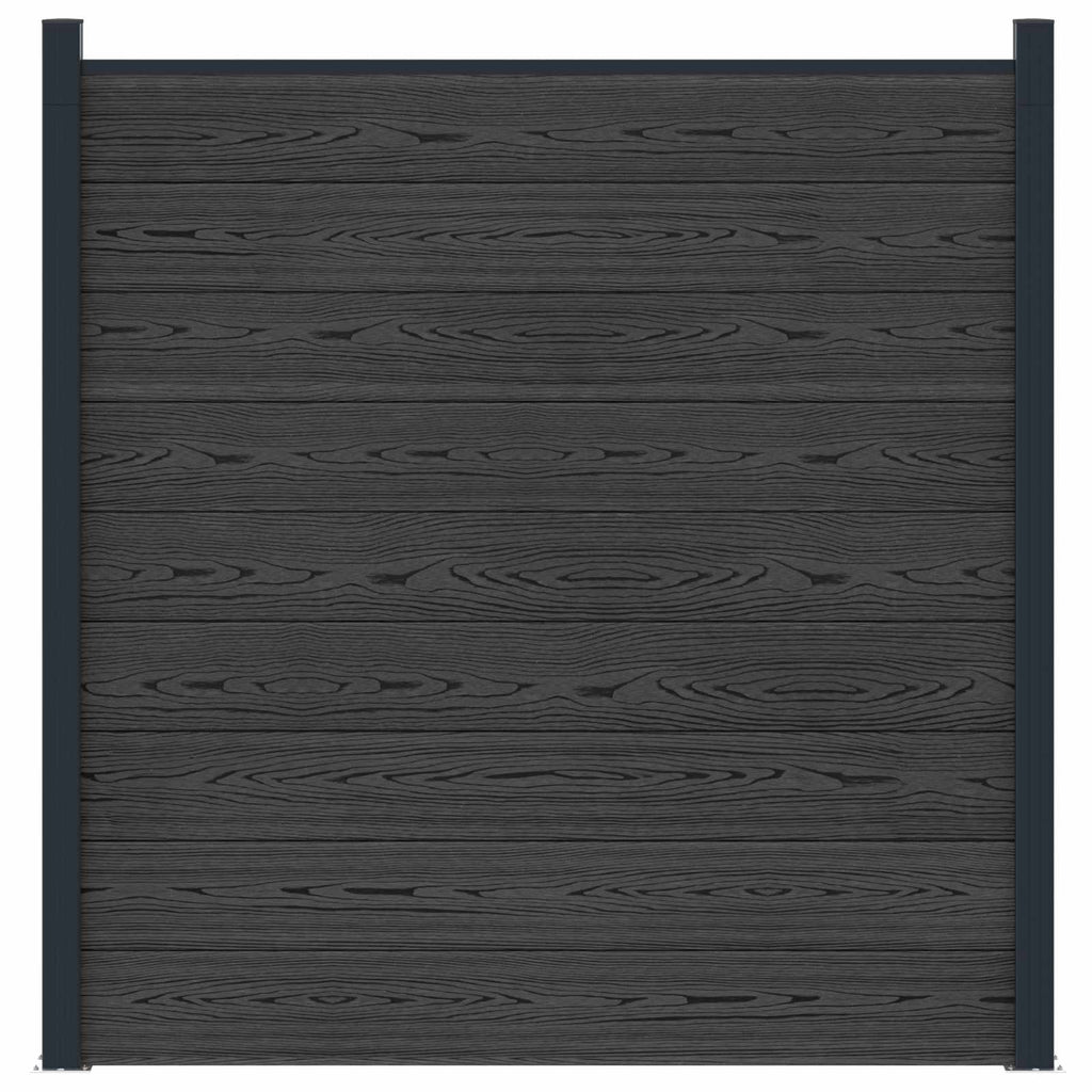 vidaXL Zestaw ogrodzeniowy 180 x 186 cm WPC i aluminium Czarny