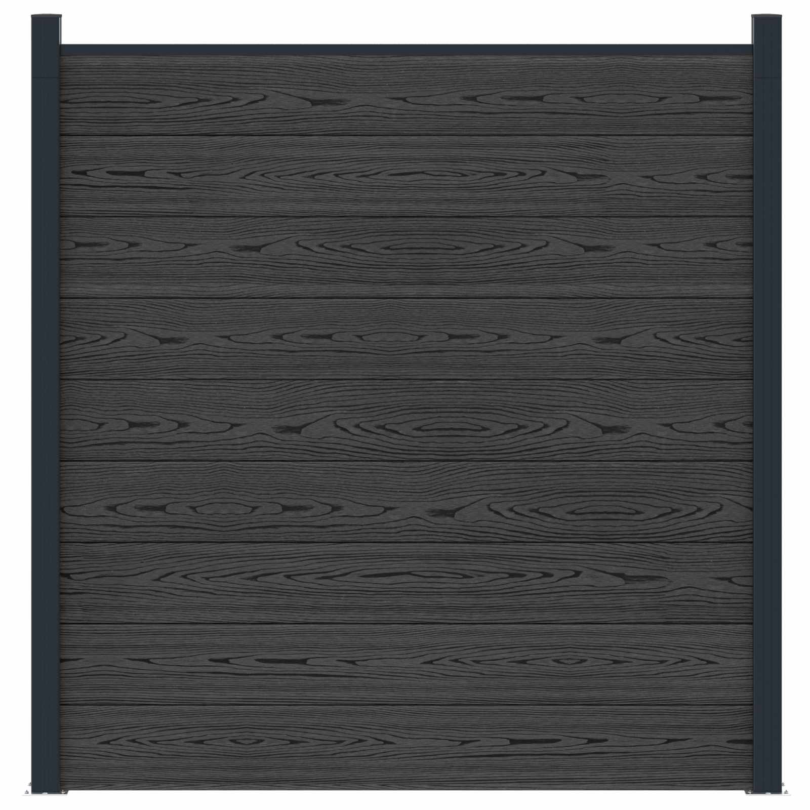 vidaXL Zestaw ogrodzeniowy 180 x 186 cm WPC i aluminium Czarny