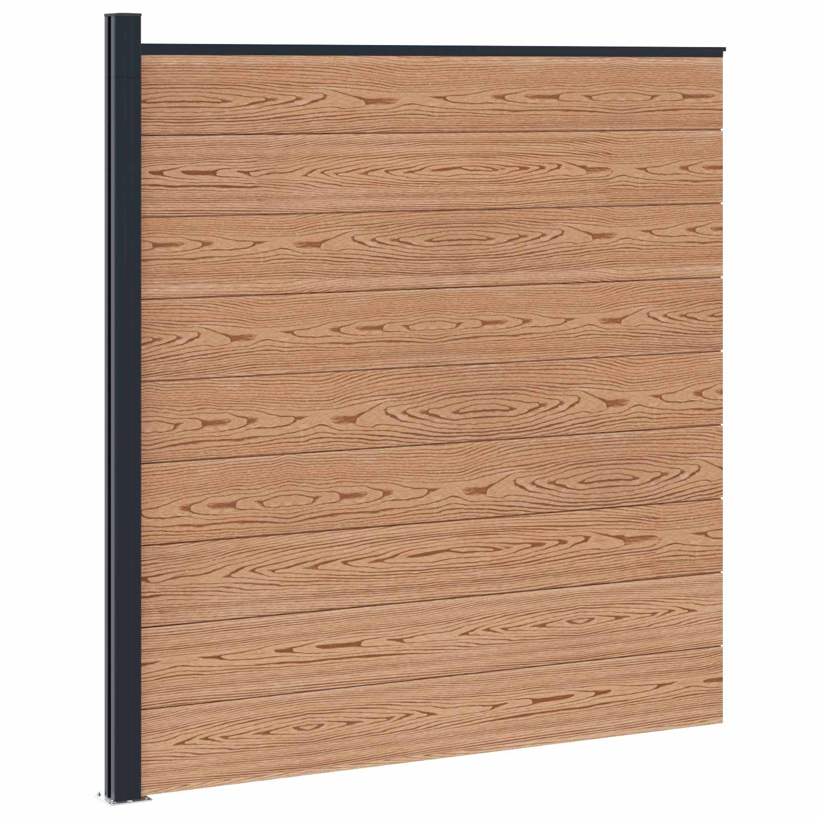 vidaXL Zestaw ogrodzeniowy 175 x 186 cm WPC i aluminium brązowy