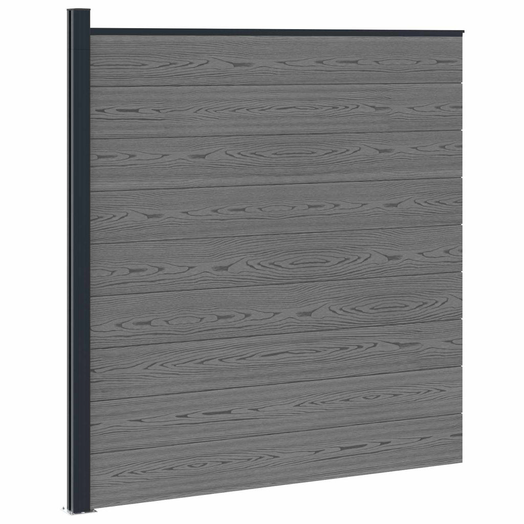 vidaXL Zestaw ogrodzeniowy 175 x 186 cm WPC i aluminium Szary