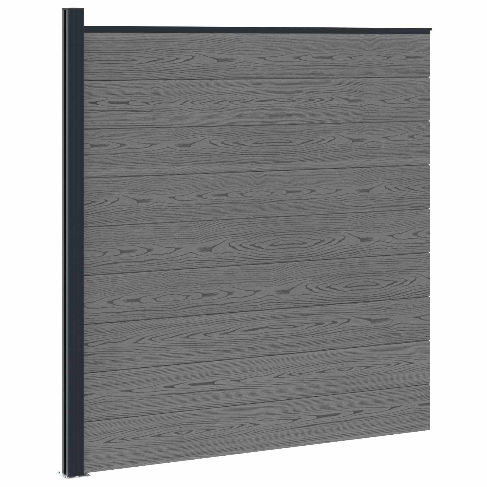 vidaXL Zestaw ogrodzeniowy 175 x 186 cm WPC i aluminium Szary