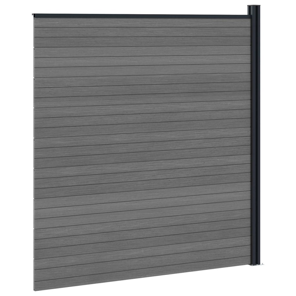 vidaXL Zestaw ogrodzeniowy 175 x 186 cm WPC i aluminium Szary
