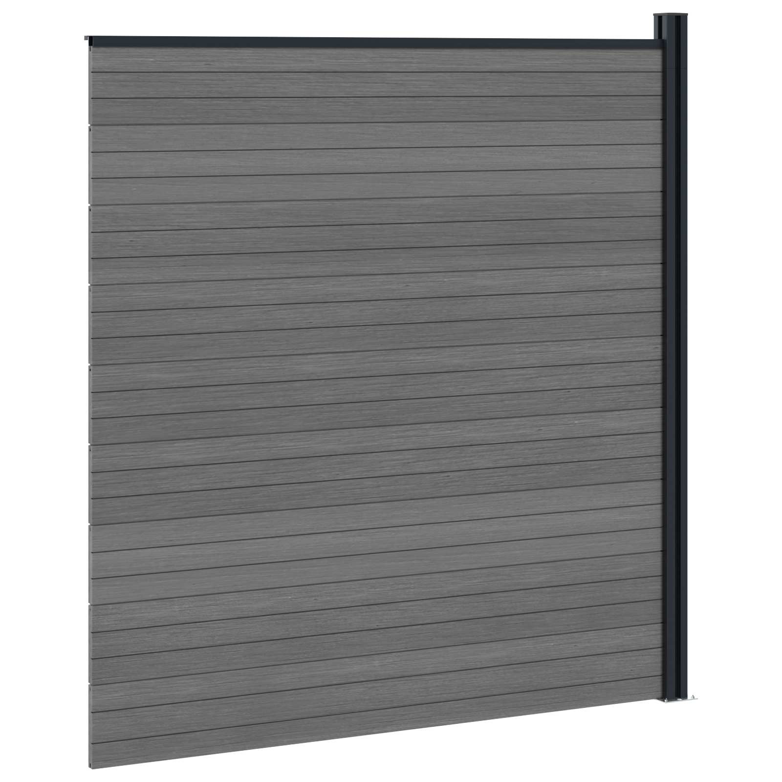 vidaXL Zestaw ogrodzeniowy 175 x 186 cm WPC i aluminium Szary