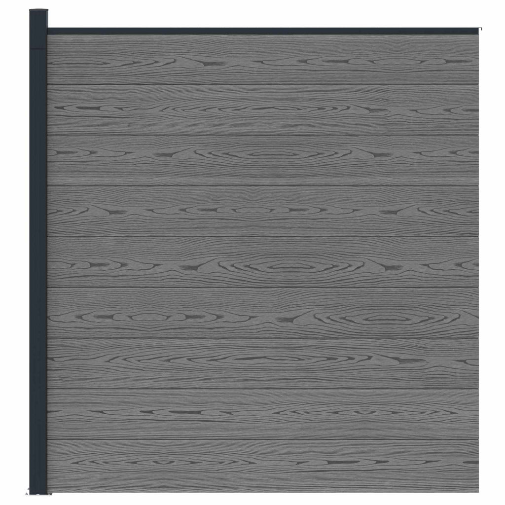vidaXL Zestaw ogrodzeniowy 175 x 186 cm WPC i aluminium Szary
