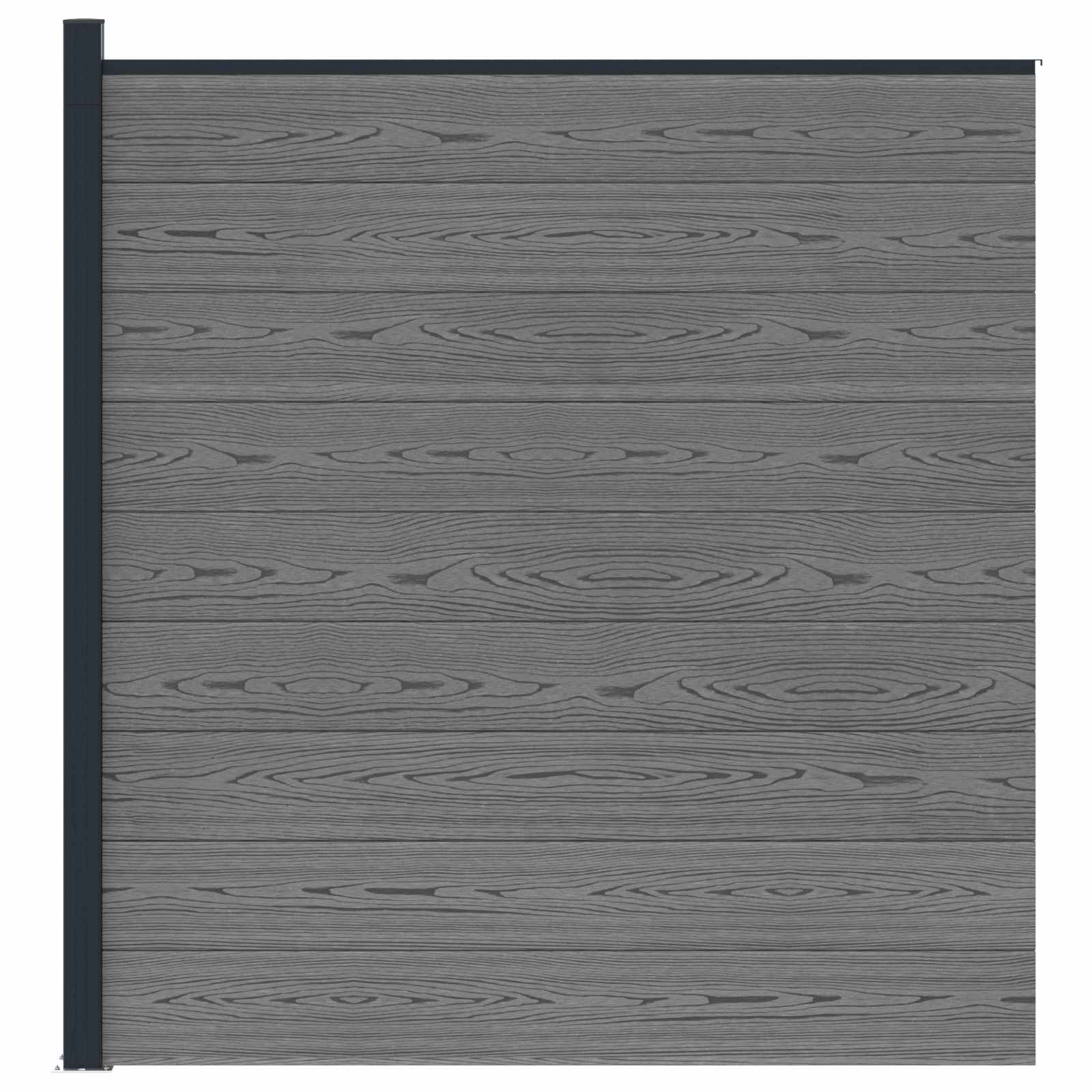 vidaXL Zestaw ogrodzeniowy 175 x 186 cm WPC i aluminium Szary