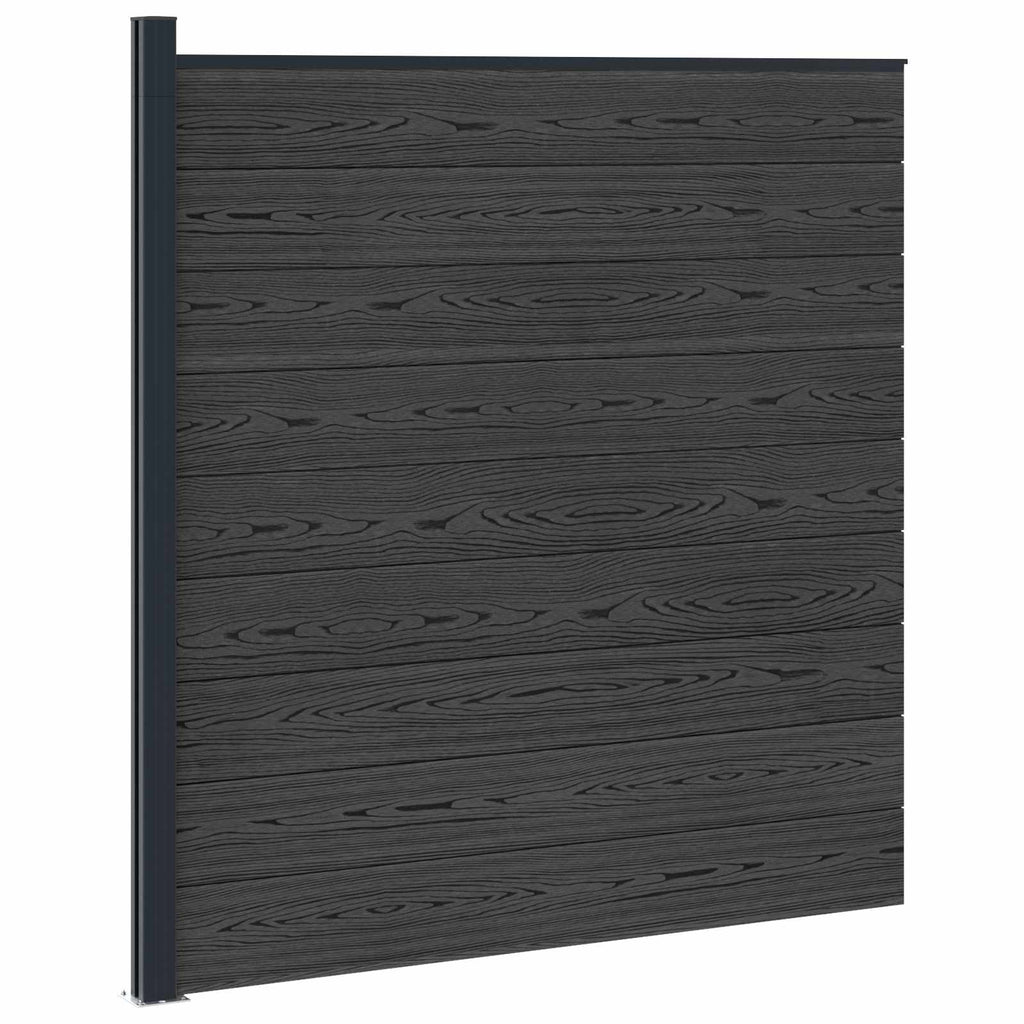 vidaXL Zestaw ogrodzeniowy 175 x 186 cm WPC i aluminium Czarny