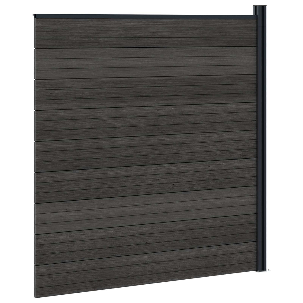 vidaXL Zestaw ogrodzeniowy 175 x 186 cm WPC i aluminium Czarny