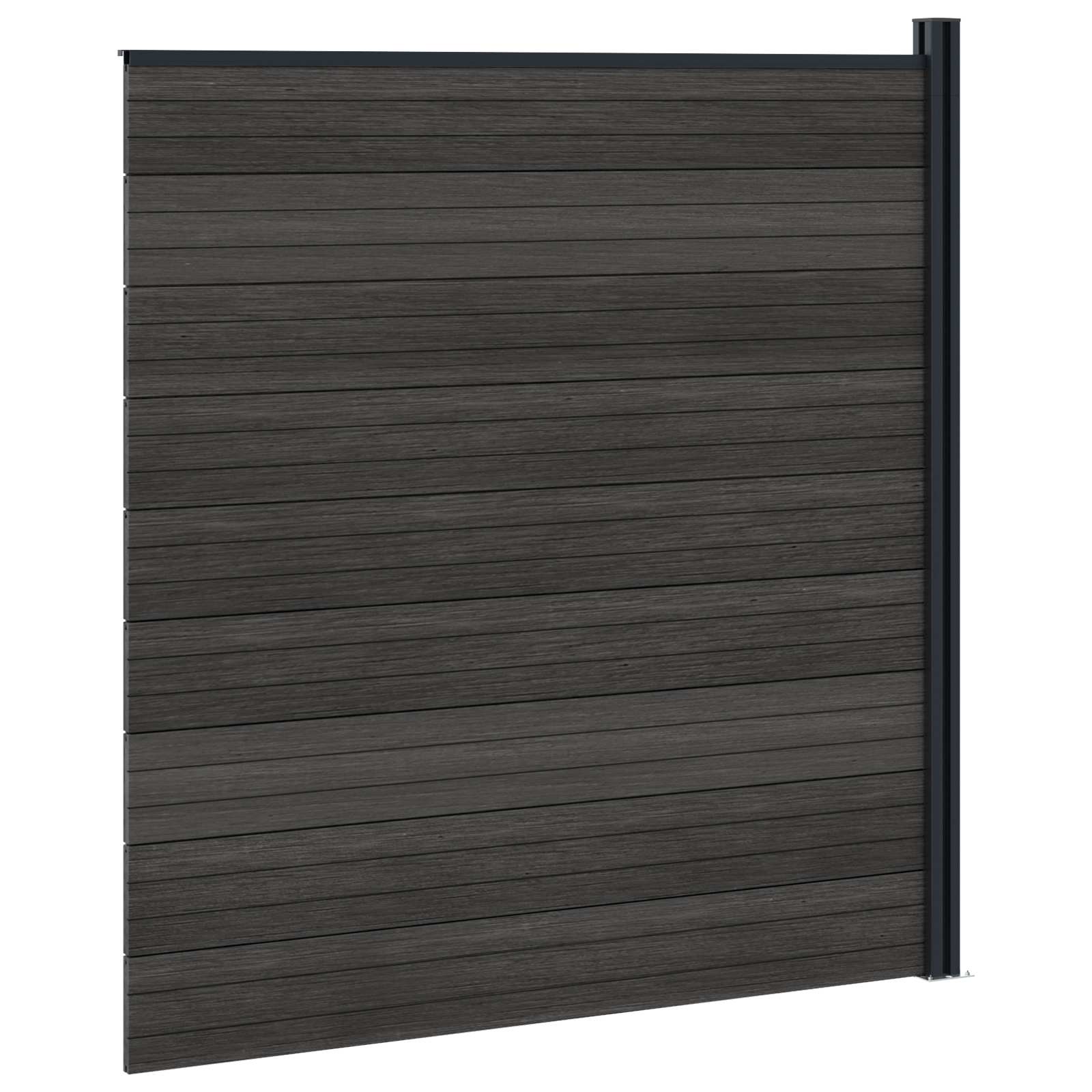 vidaXL Zestaw ogrodzeniowy 175 x 186 cm WPC i aluminium Czarny