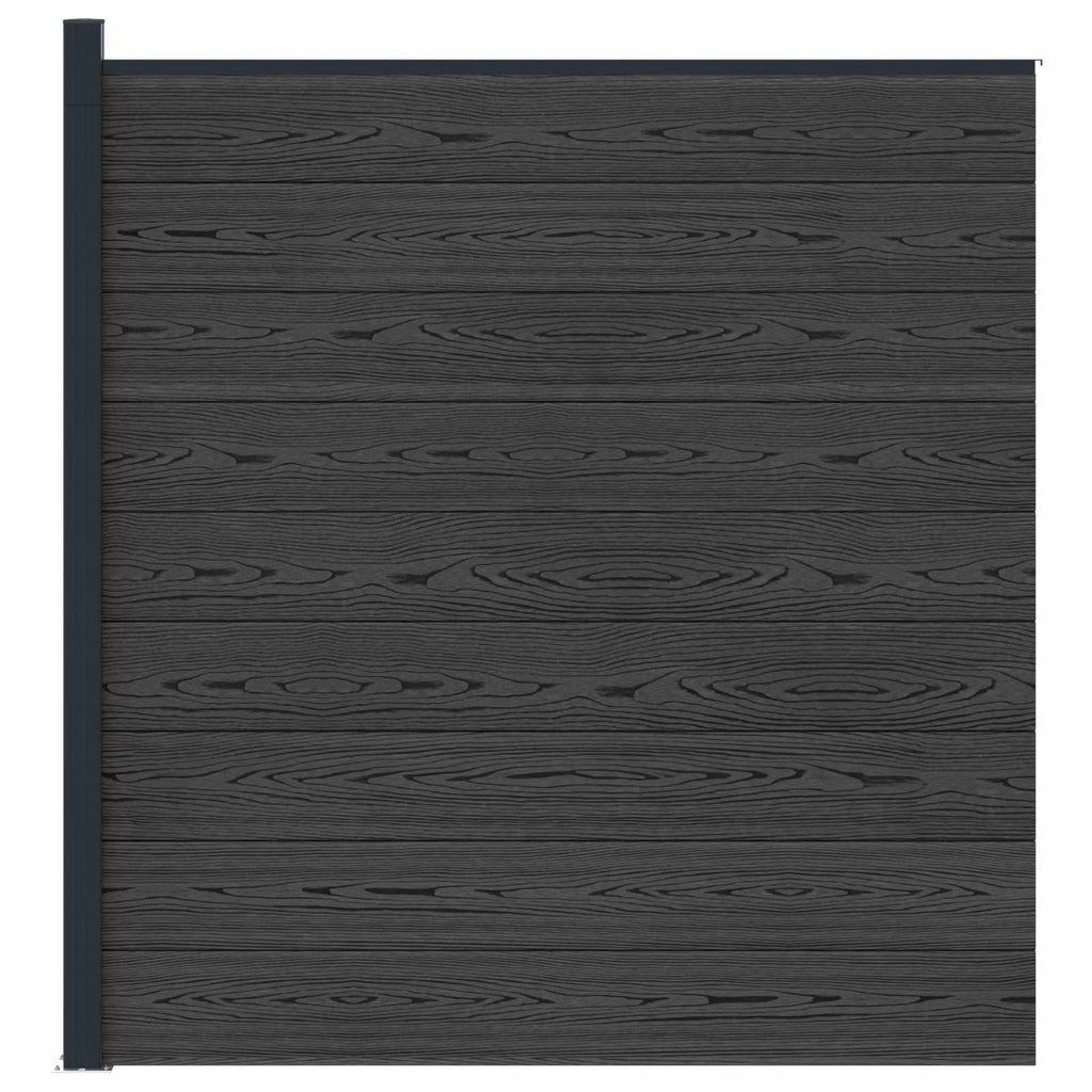 vidaXL Zestaw ogrodzeniowy 175 x 186 cm WPC i aluminium Czarny