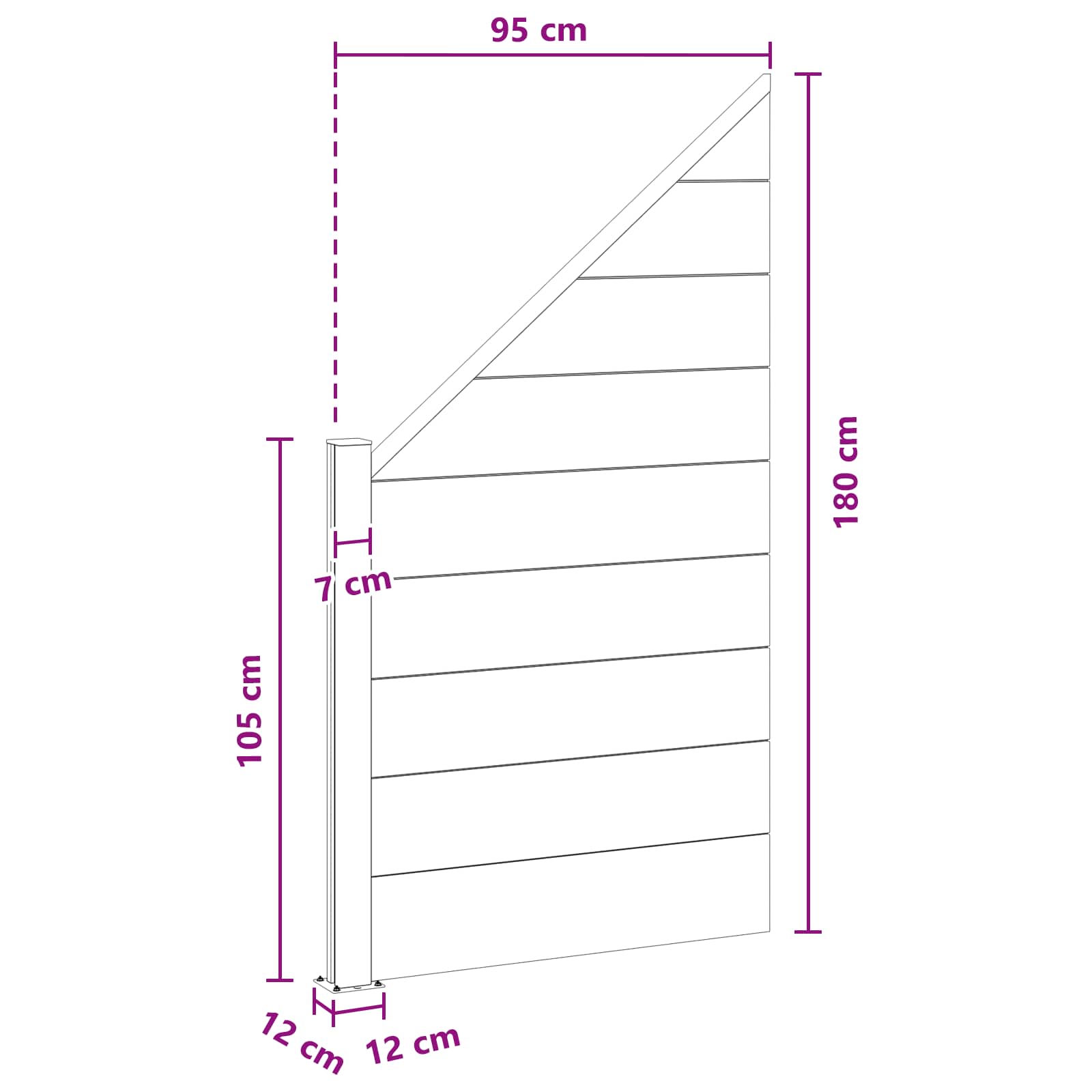 vidaXL Zestaw ogrodzeniowy 95 x 180 cm WPC i aluminium brązowy