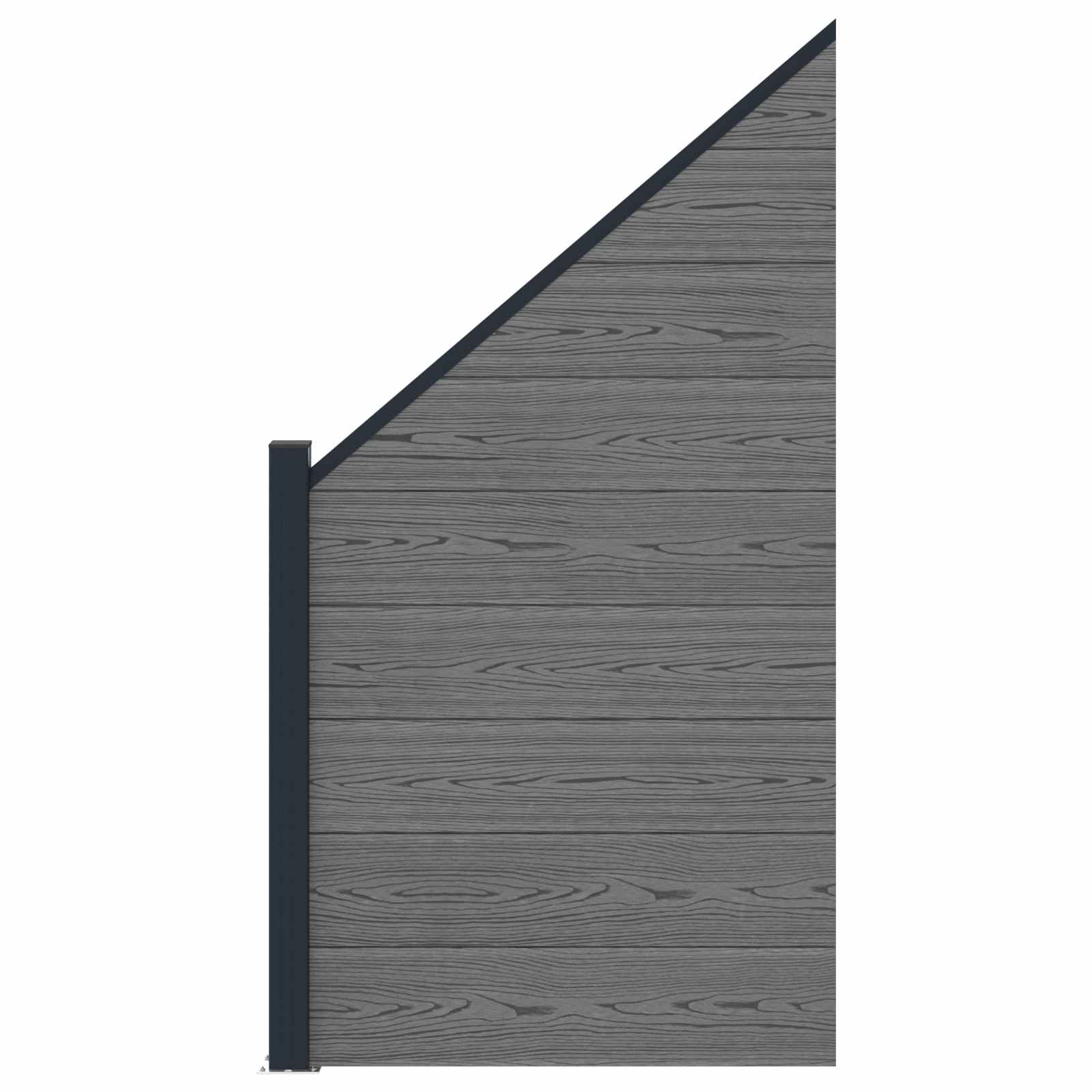 vidaXL Zestaw ogrodzeniowy 95 x 180 cm WPC i aluminium Szary