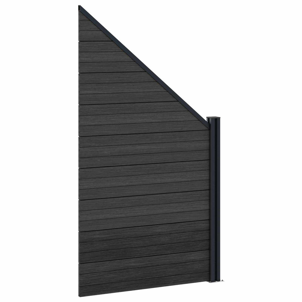 vidaXL Zestaw ogrodzeniowy 95 x 180 cm WPC i aluminium Czarny