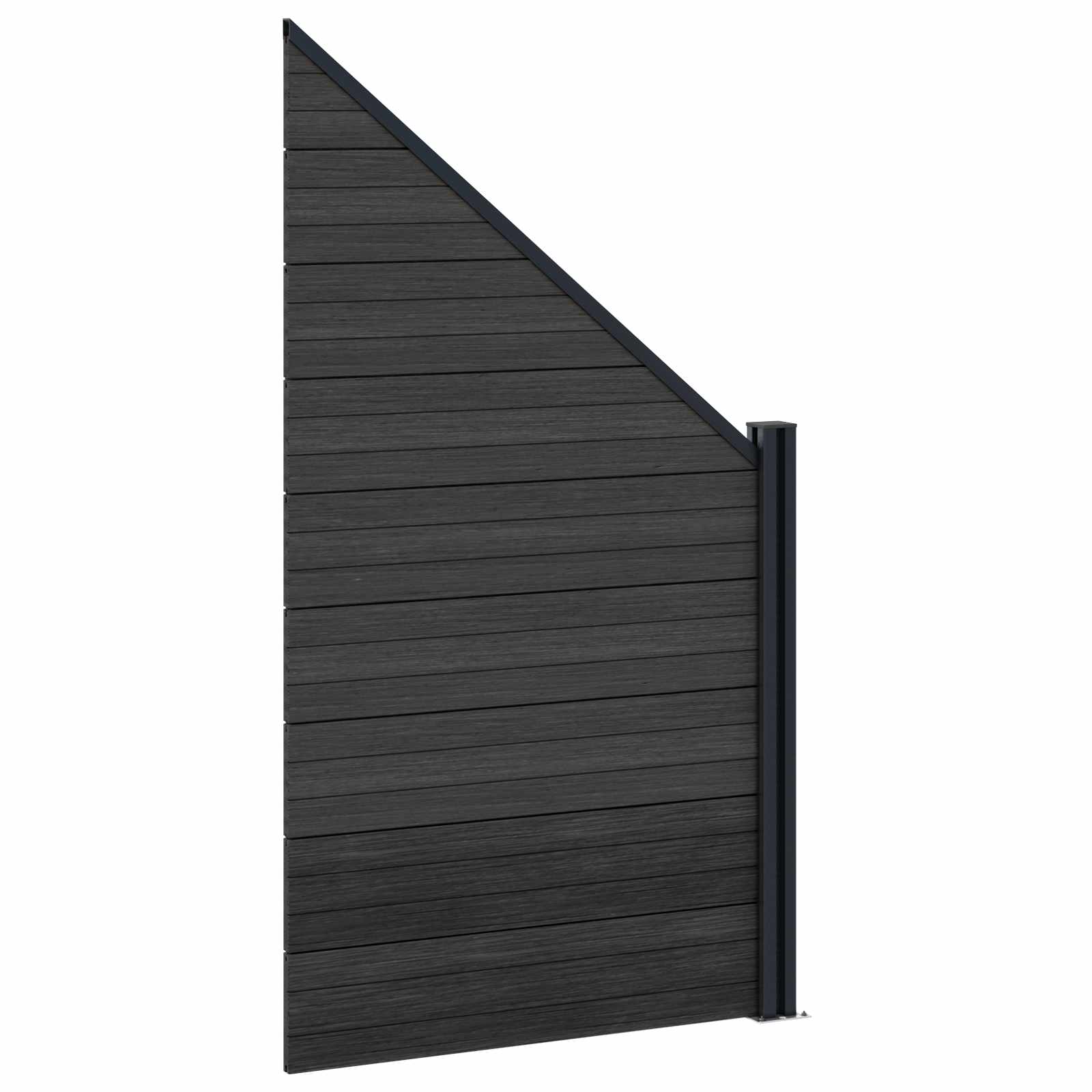 vidaXL Zestaw ogrodzeniowy 95 x 180 cm WPC i aluminium Czarny