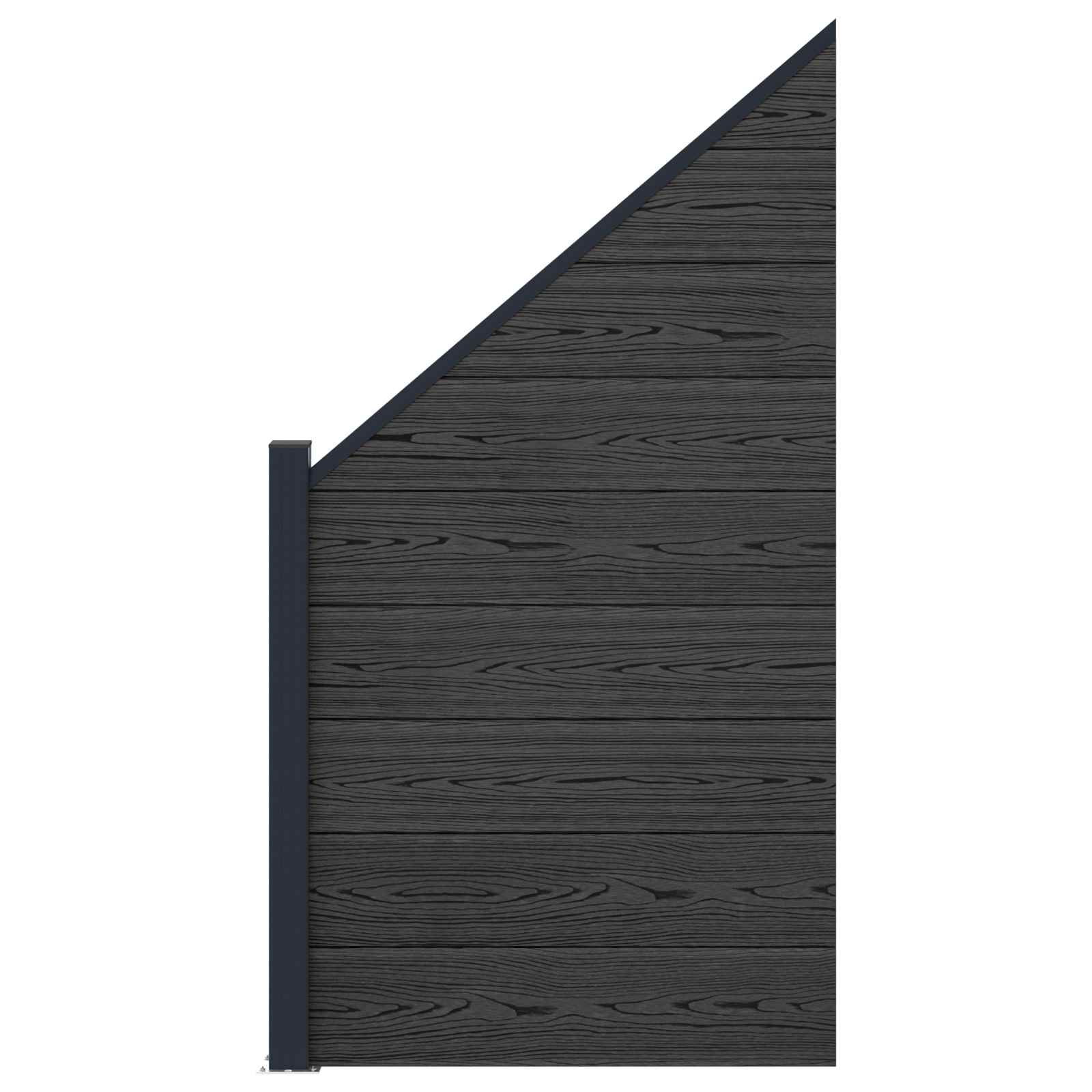 vidaXL Zestaw ogrodzeniowy 95 x 180 cm WPC i aluminium Czarny