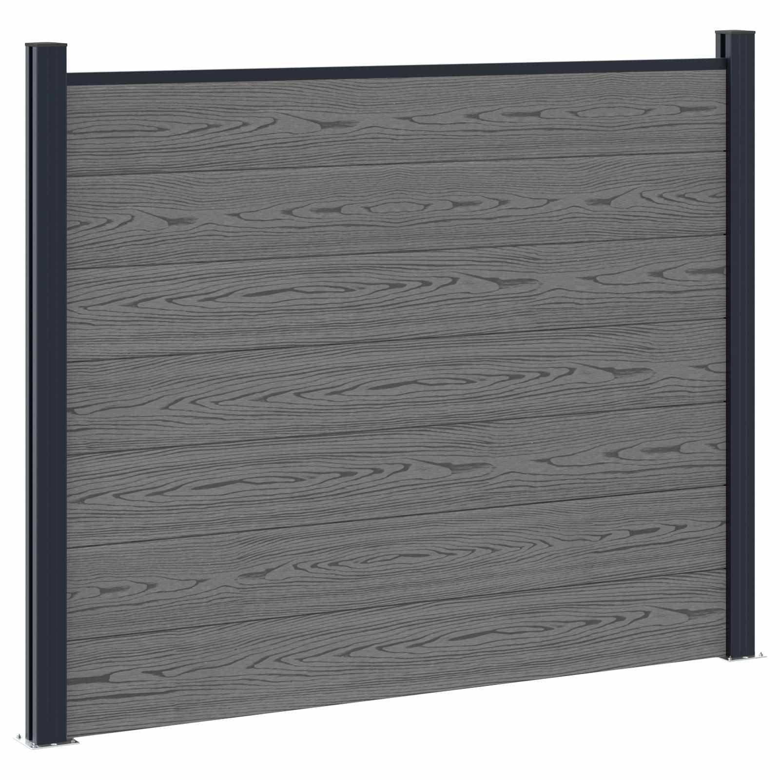 vidaXL Panel ogrodzeniowy WPC i aluminium Szary