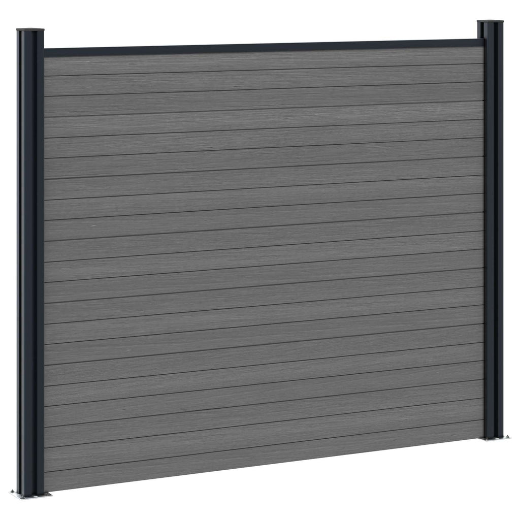 vidaXL Panel ogrodzeniowy WPC i aluminium Szary