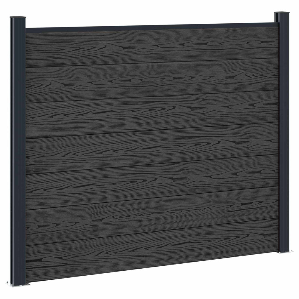 vidaXL Panel ogrodzeniowy WPC i aluminium Czarny