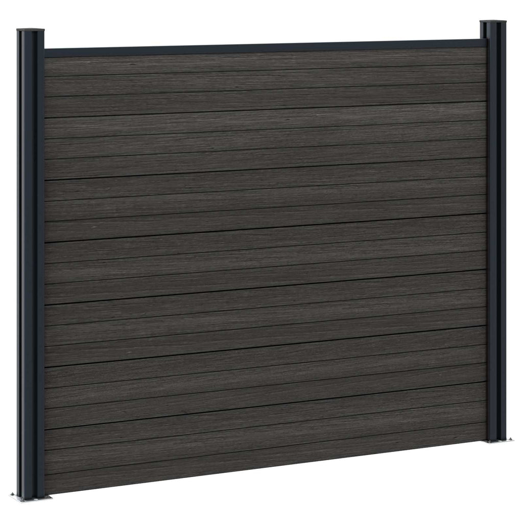 vidaXL Panel ogrodzeniowy WPC i aluminium Czarny