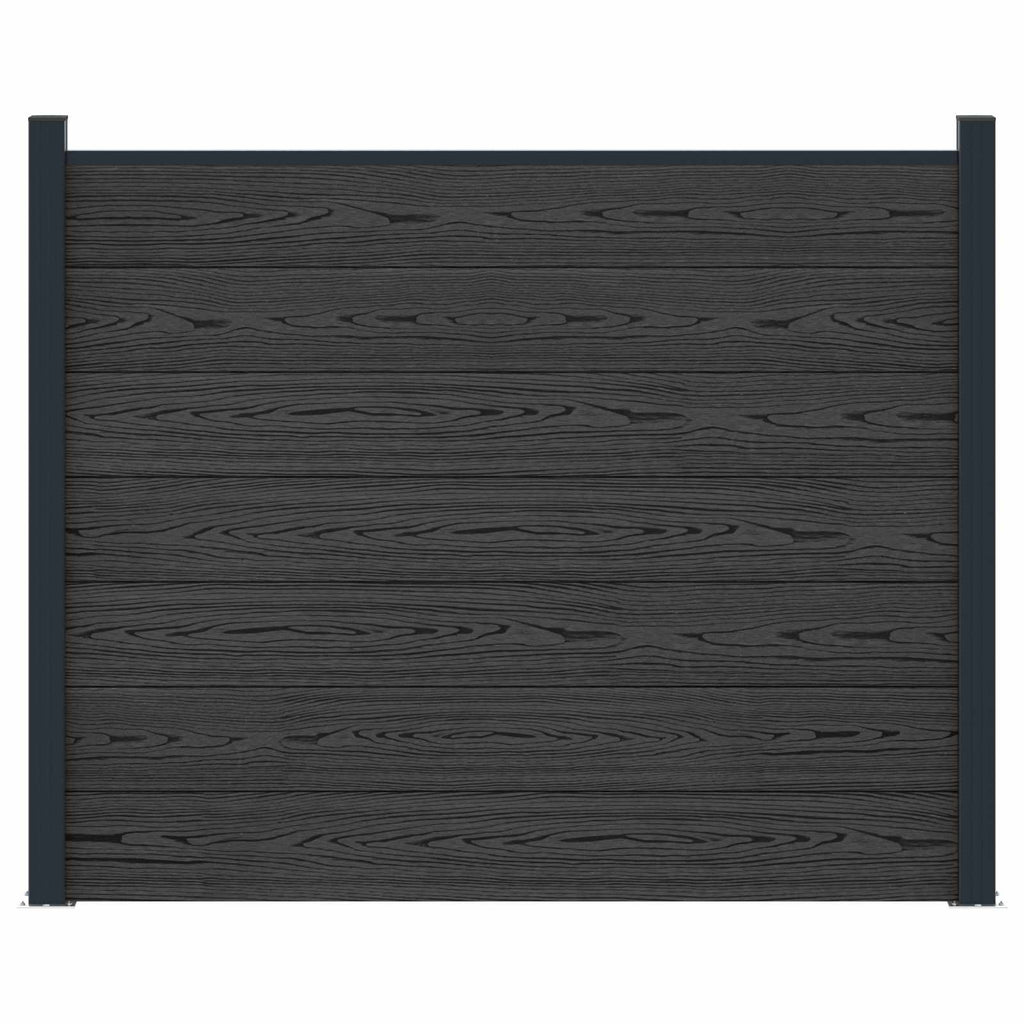 vidaXL Panel ogrodzeniowy WPC i aluminium Czarny