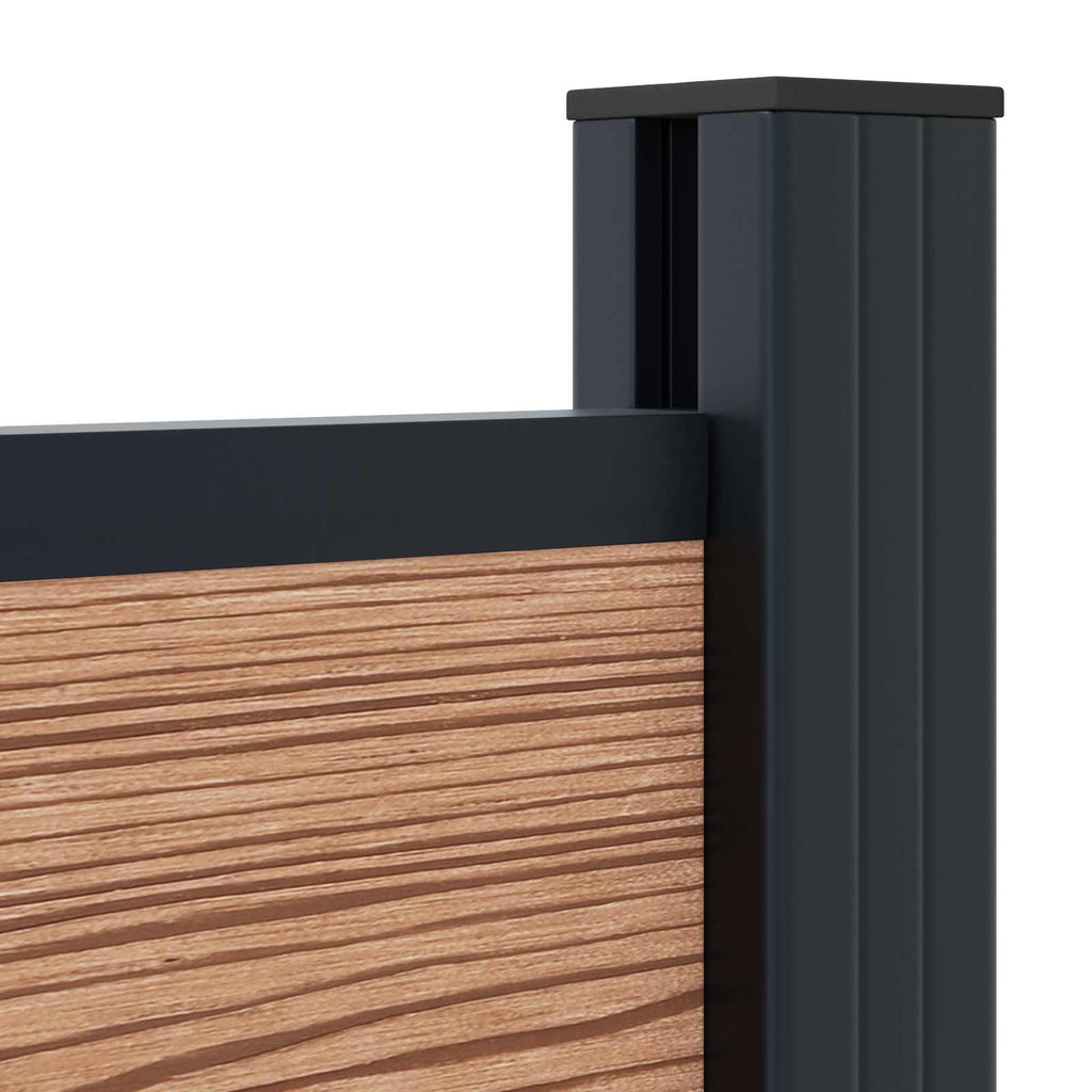 vidaXL Panel ogrodzeniowy WPC i aluminium brązowy