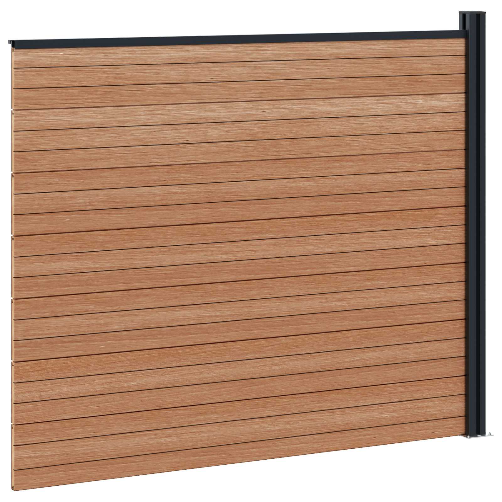 vidaXL Panel ogrodzeniowy WPC i aluminium brązowy