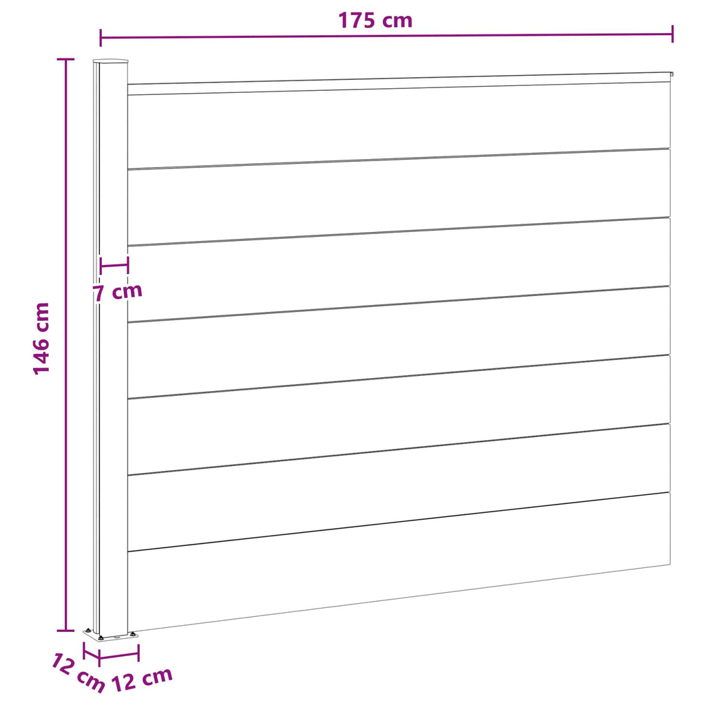 vidaXL Panel ogrodzeniowy WPC i aluminium brązowy