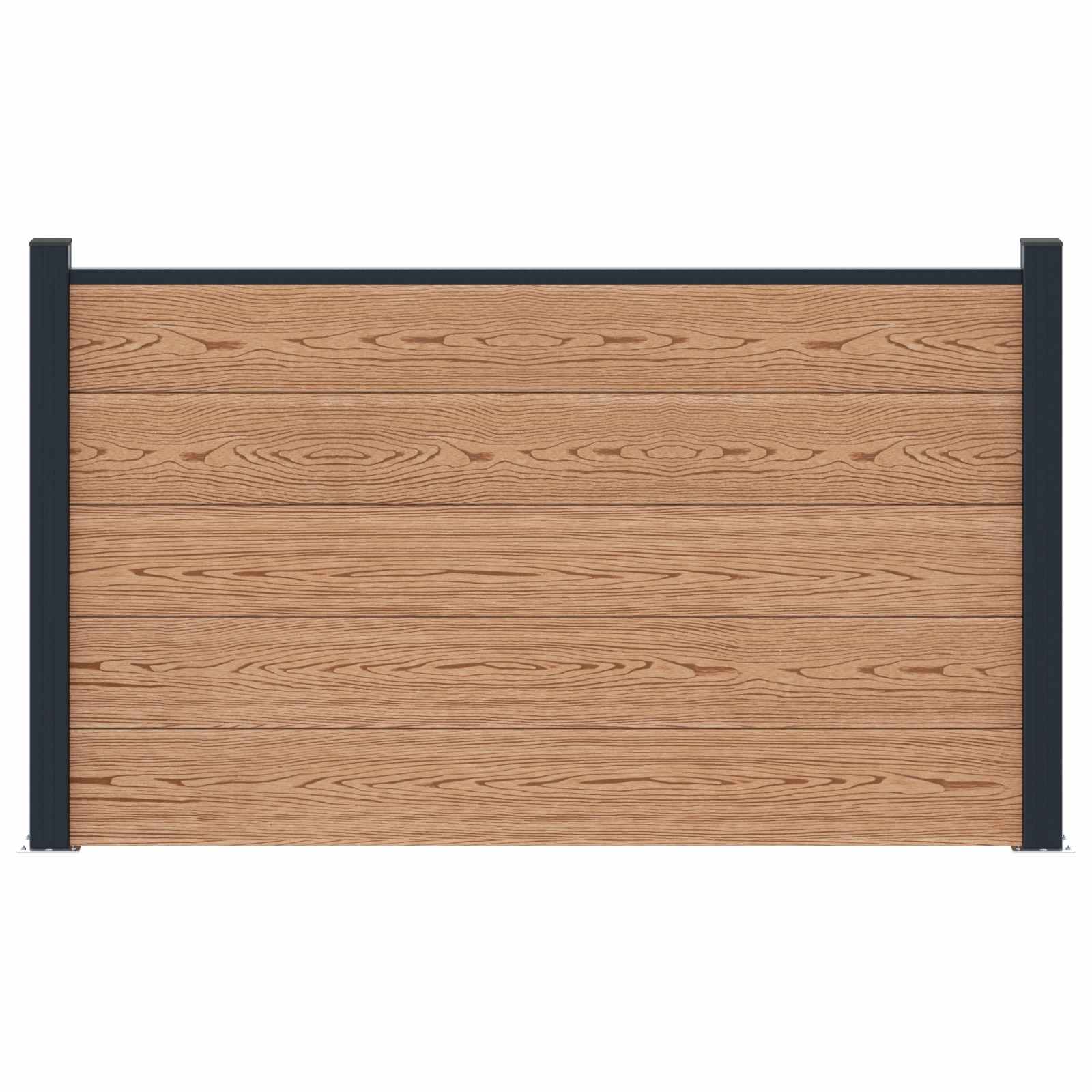 vidaXL Zestaw ogrodzeniowy 180 x 105 cm WPC i aluminium brązowy