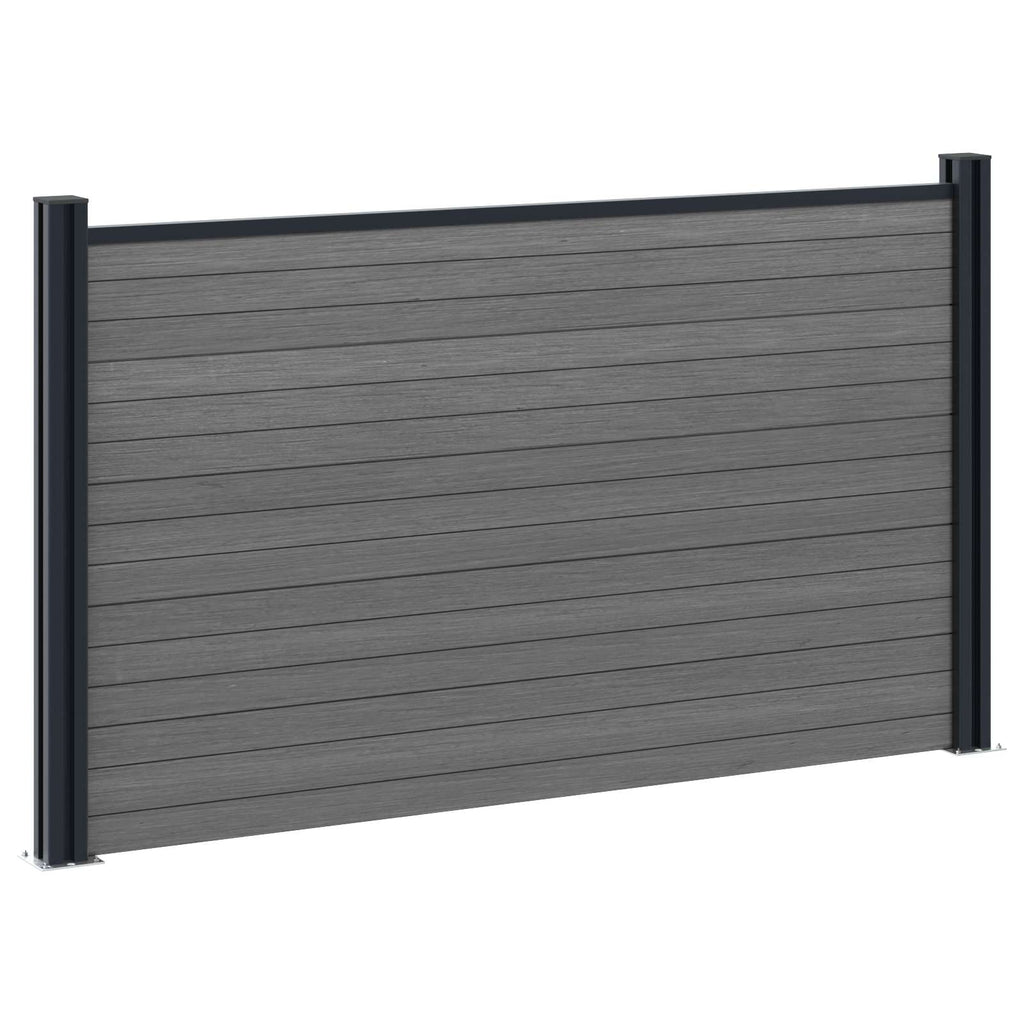 vidaXL Zestaw ogrodzeniowy 180 x 105 cm WPC i aluminium Szary