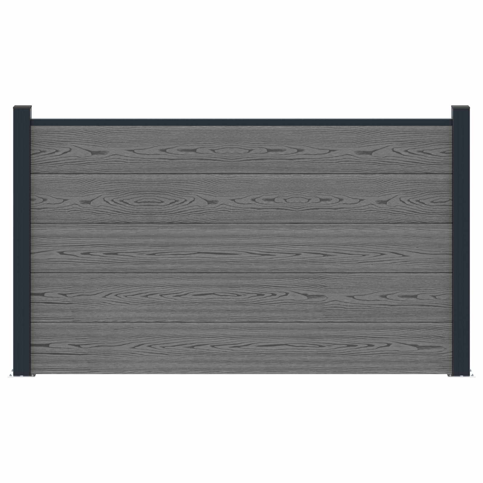 vidaXL Zestaw ogrodzeniowy 180 x 105 cm WPC i aluminium Szary