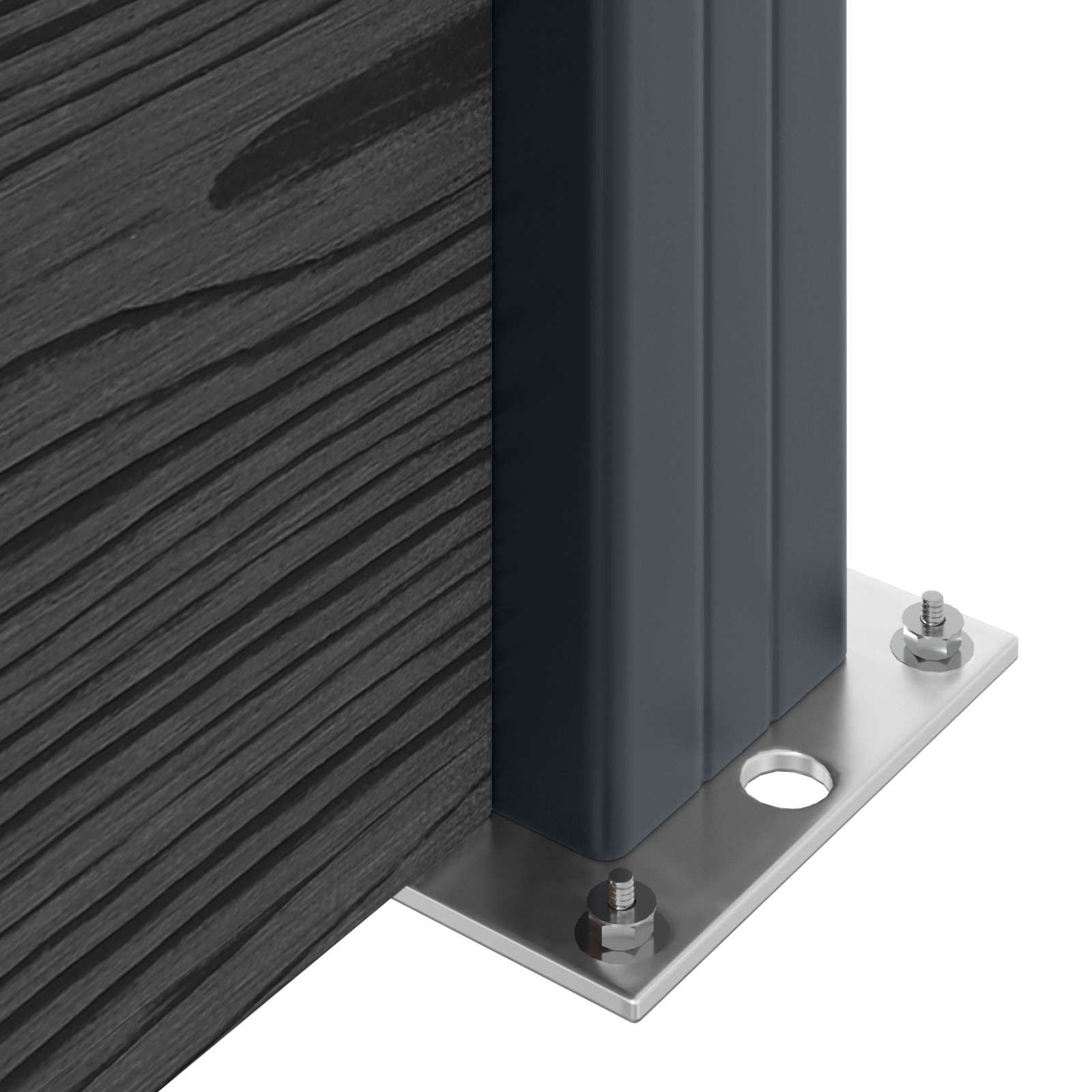 vidaXL Zestaw ogrodzeniowy 180 x 105 cm WPC i aluminium Czarny