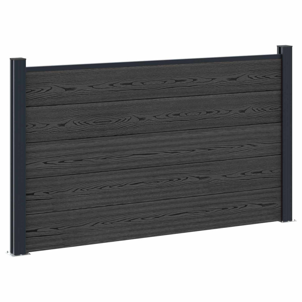 vidaXL Zestaw ogrodzeniowy 180 x 105 cm WPC i aluminium Czarny