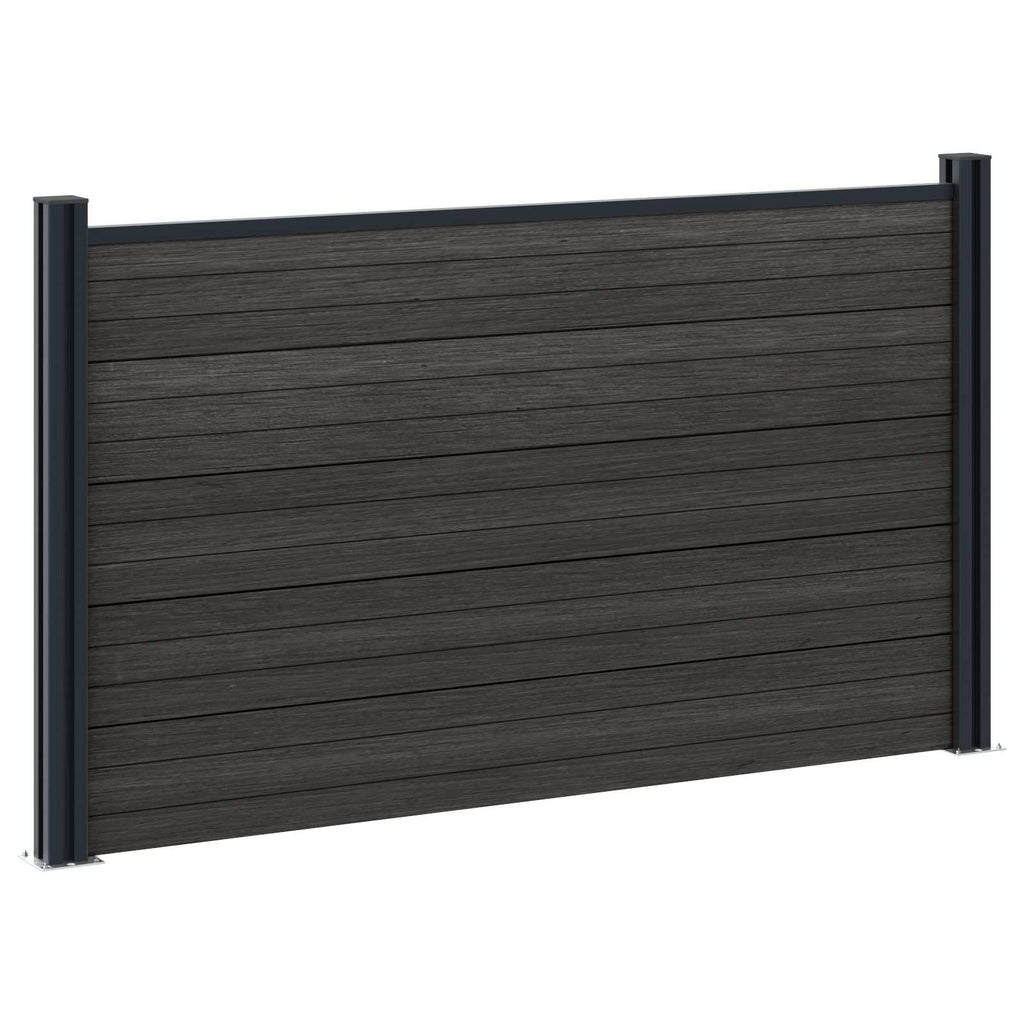 vidaXL Zestaw ogrodzeniowy 180 x 105 cm WPC i aluminium Czarny