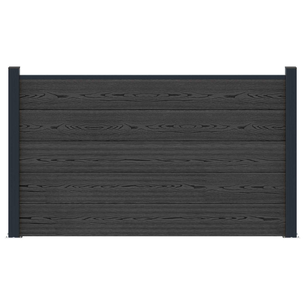 vidaXL Zestaw ogrodzeniowy 180 x 105 cm WPC i aluminium Czarny