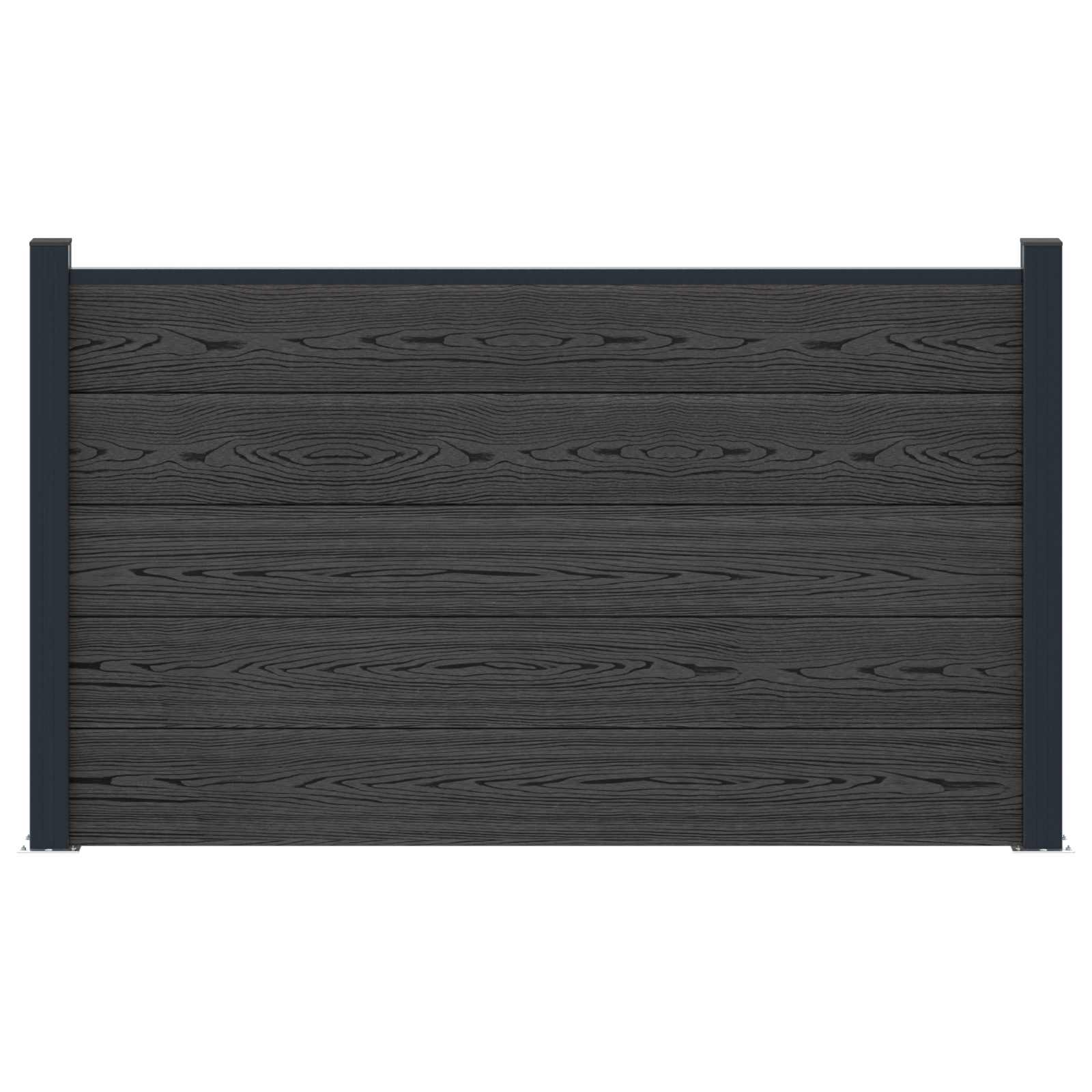 vidaXL Zestaw ogrodzeniowy 180 x 105 cm WPC i aluminium Czarny