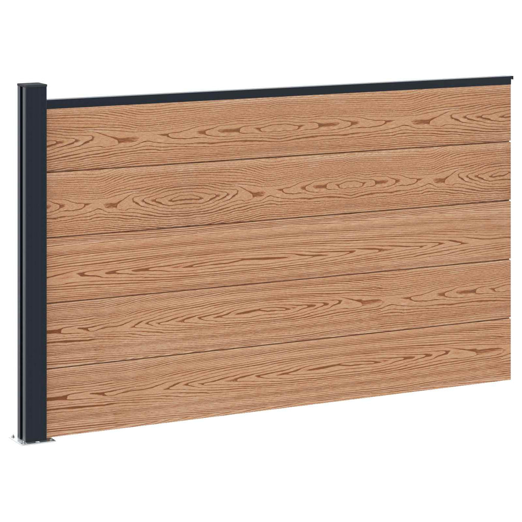 vidaXL Zestaw ogrodzeniowy 175 x 105 cm WPC i aluminium brązowy