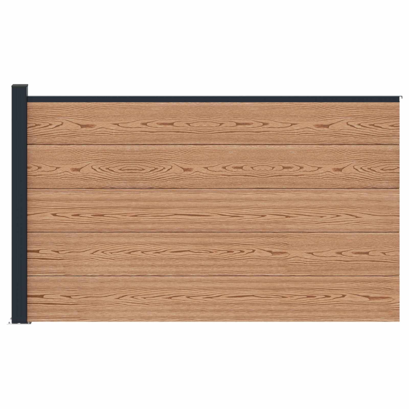 vidaXL Zestaw ogrodzeniowy 175 x 105 cm WPC i aluminium brązowy