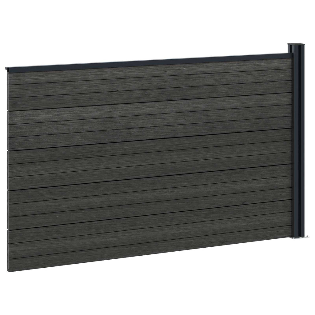 vidaXL Zestaw ogrodzeniowy 175 x 105 cm WPC i aluminium Czarny