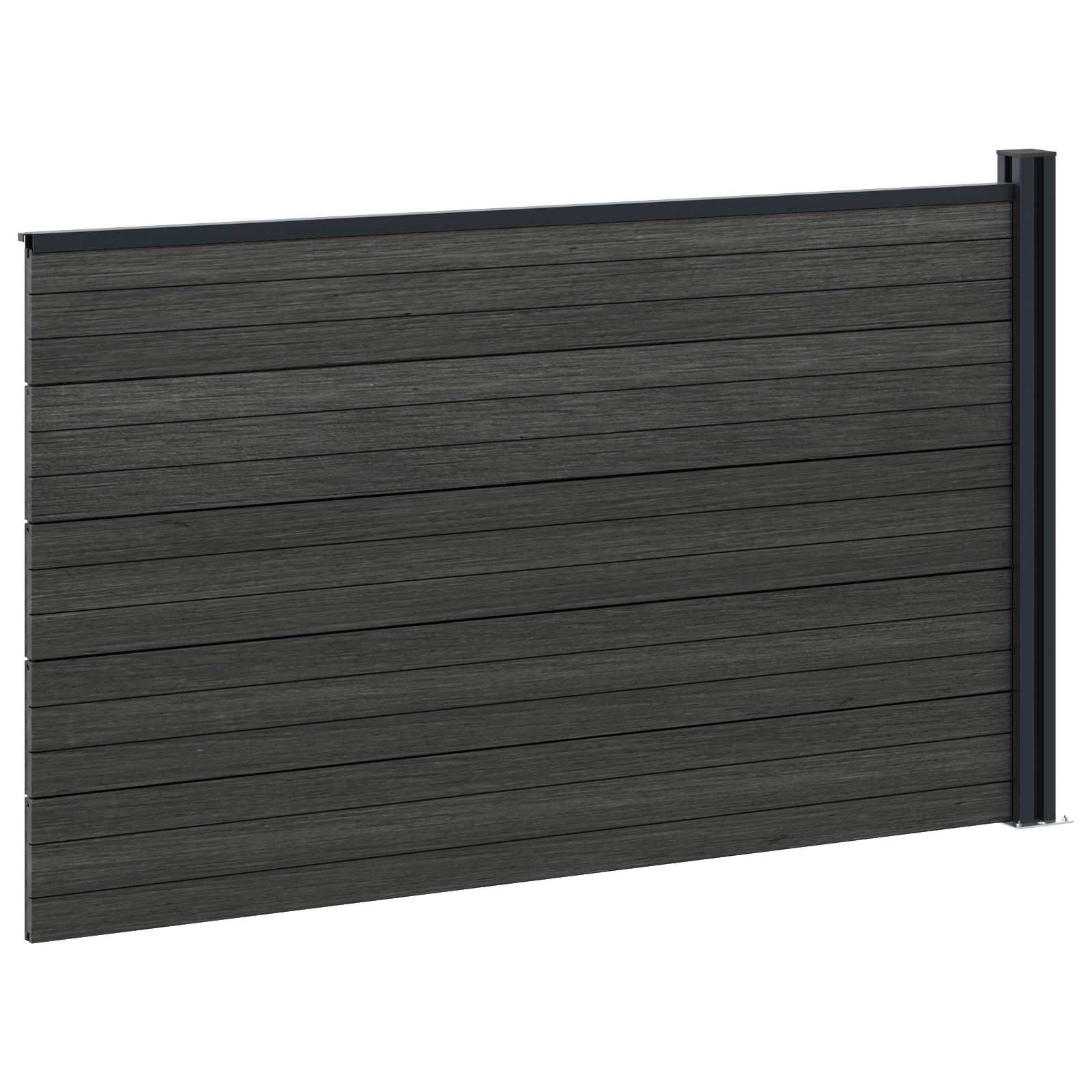 vidaXL Zestaw ogrodzeniowy 175 x 105 cm WPC i aluminium Czarny
