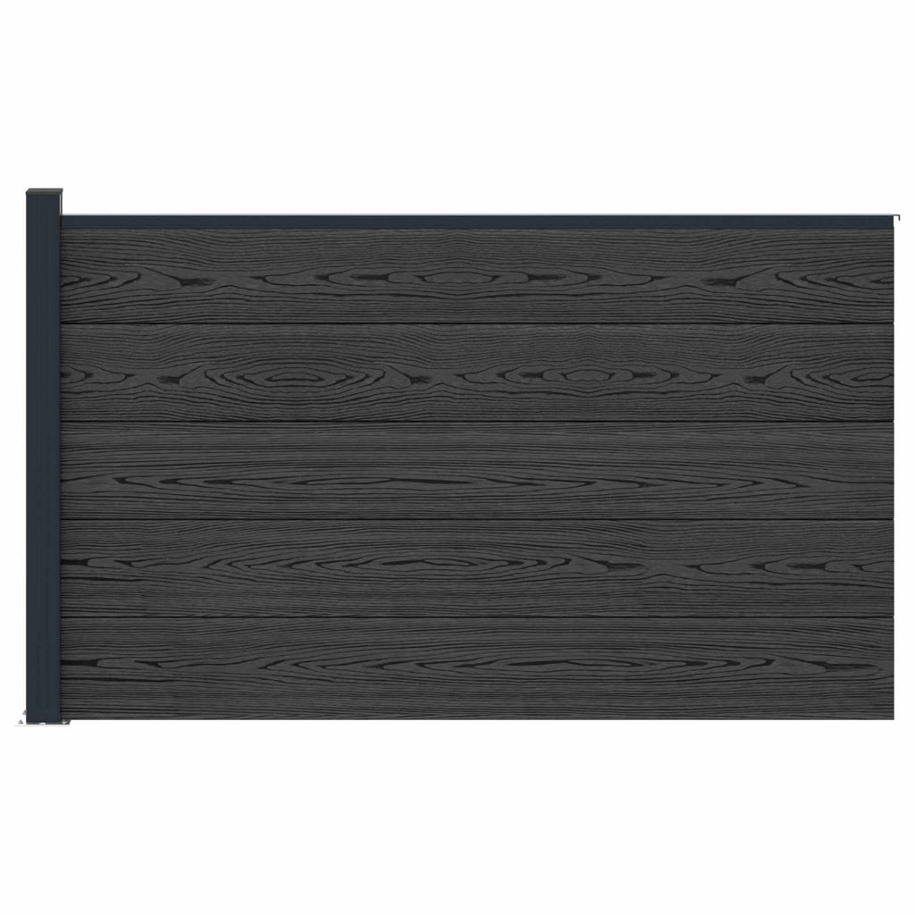 vidaXL Zestaw ogrodzeniowy 175 x 105 cm WPC i aluminium Czarny