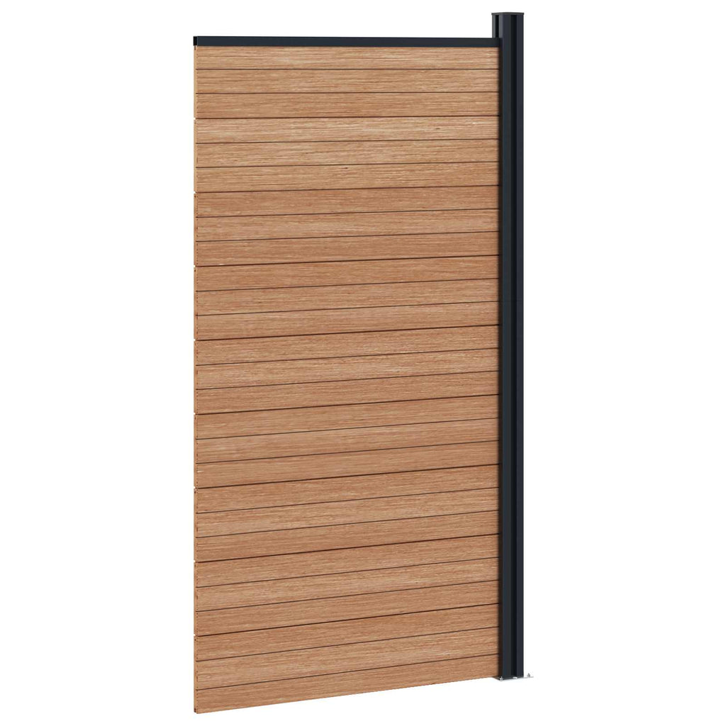vidaXL Panel ogrodzeniowy WPC i aluminium brązowy
