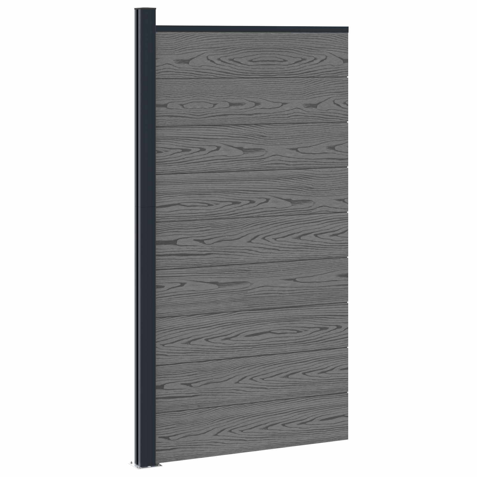 vidaXL Panel ogrodzeniowy WPC i aluminium Szary