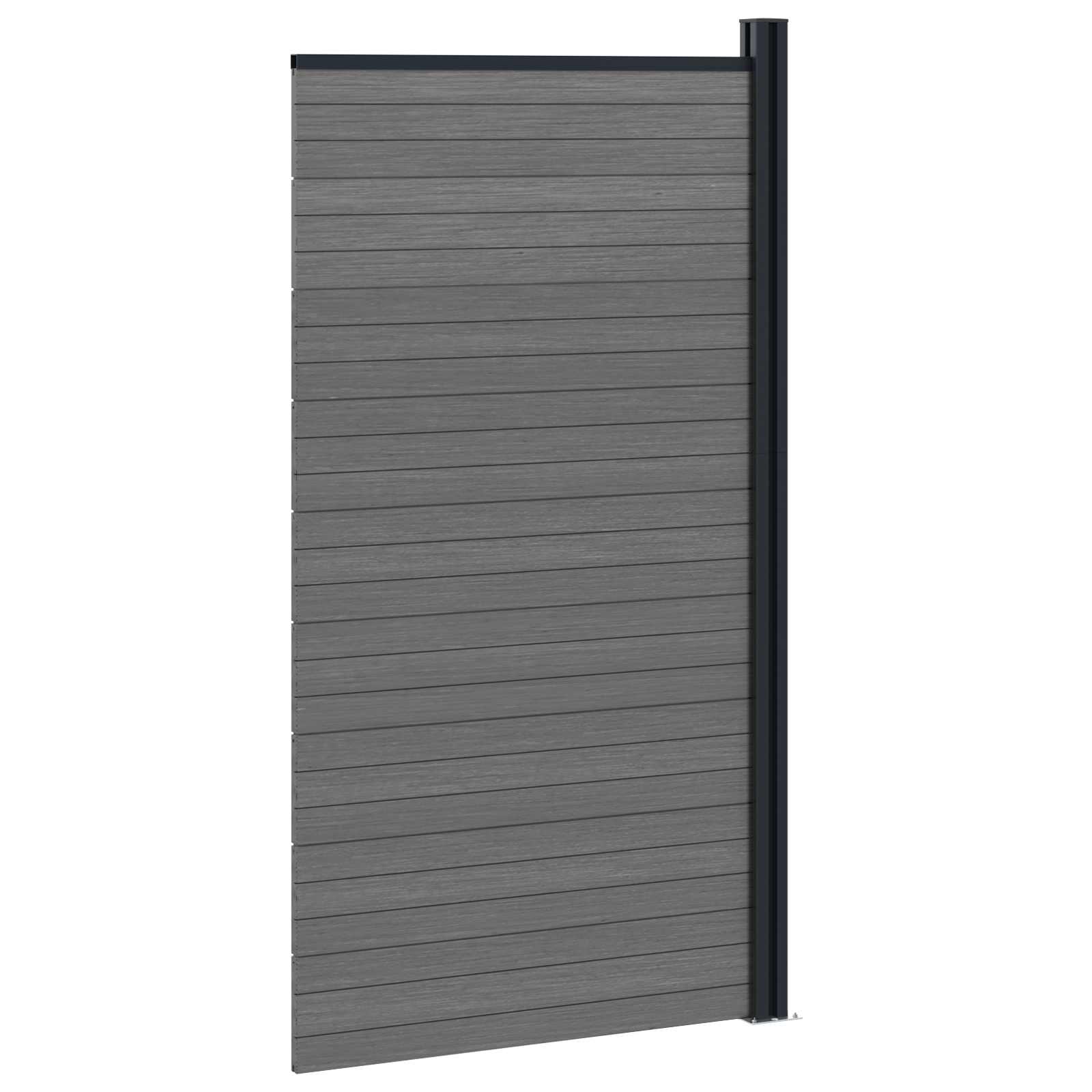 vidaXL Panel ogrodzeniowy WPC i aluminium Szary