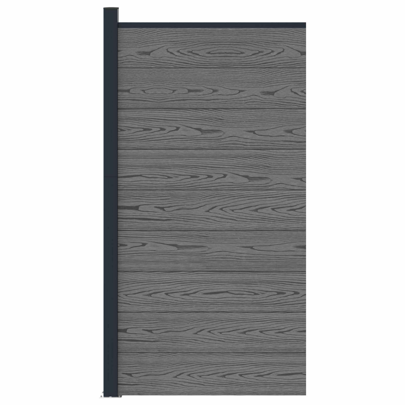 vidaXL Panel ogrodzeniowy WPC i aluminium Szary