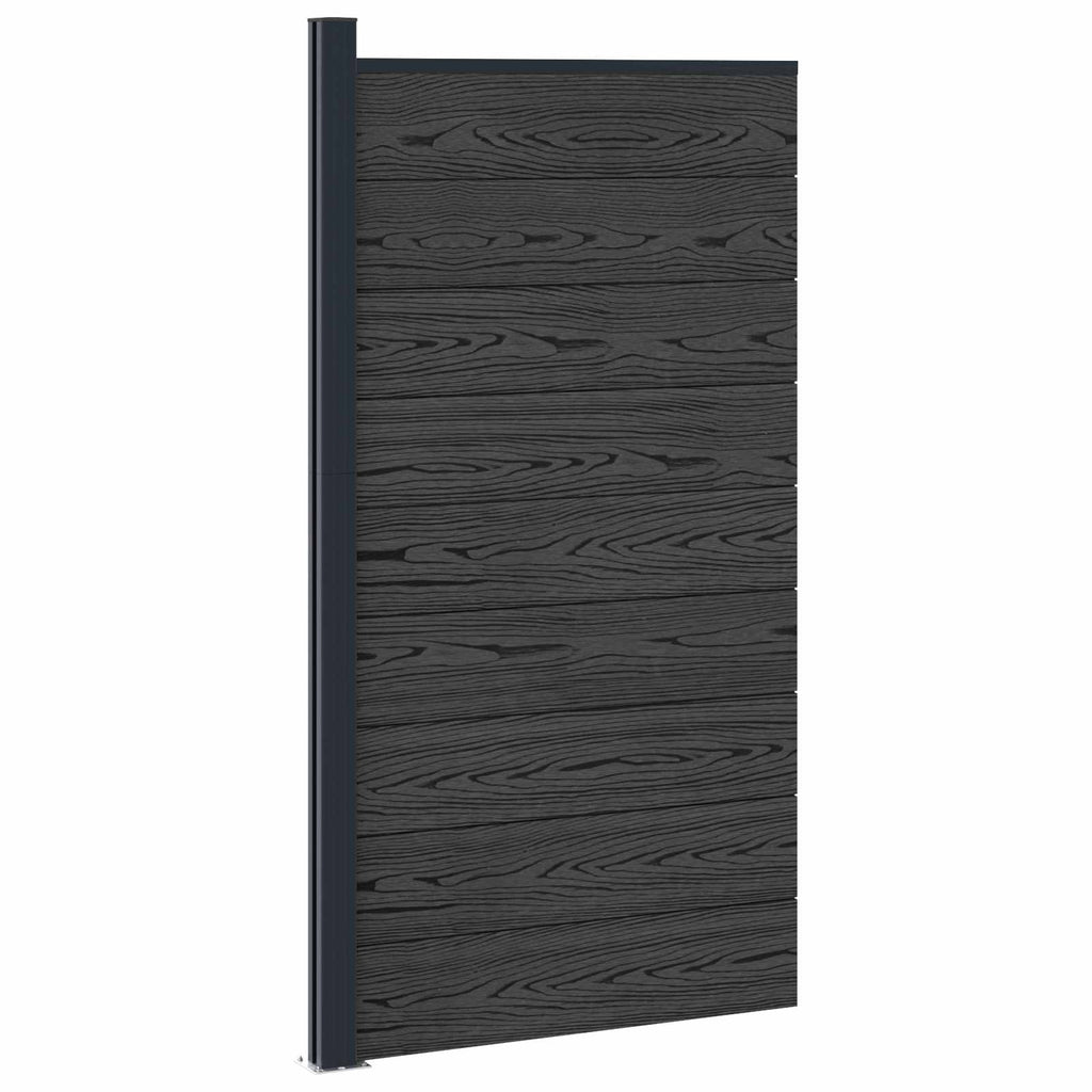 vidaXL Panel ogrodzeniowy WPC i aluminium Czarny