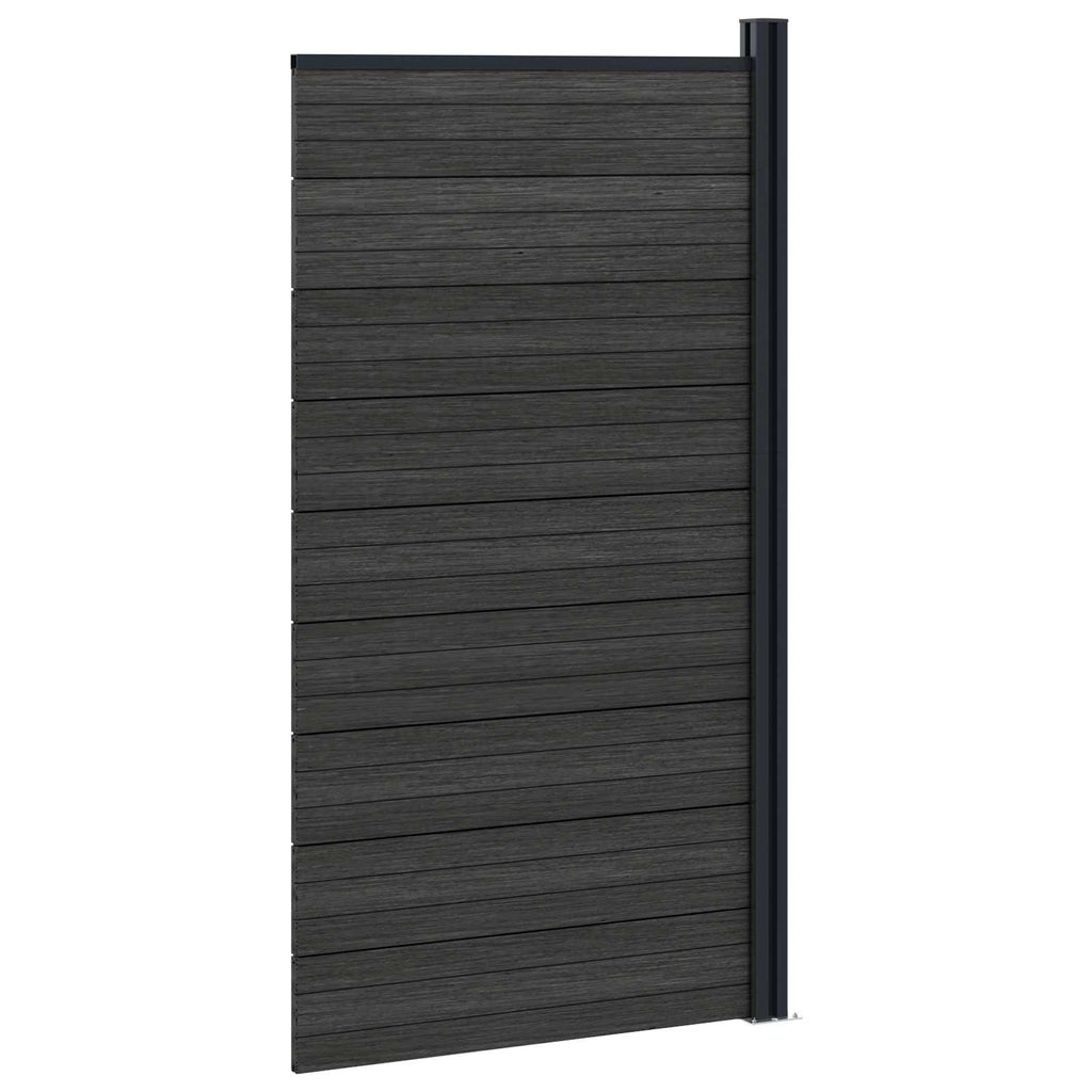 vidaXL Panel ogrodzeniowy WPC i aluminium Czarny