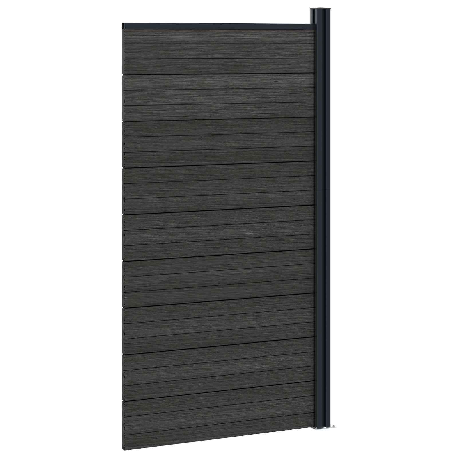 vidaXL Panel ogrodzeniowy WPC i aluminium Czarny